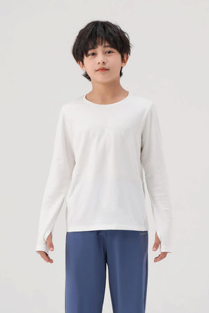 Antibacterial Performance Long Sleeve Tee - Alabaster Glow