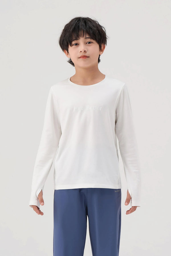 Antibacterial Performance Long Sleeve Tee - Alabaster Glow