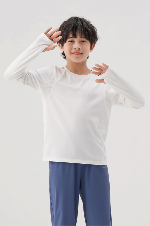 Antibacterial Performance Long Sleeve Tee - Alabaster Glow