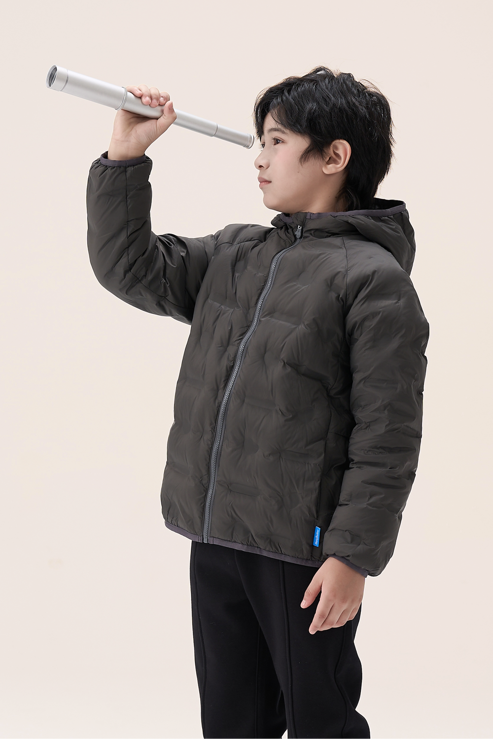 Lightweight Goose Down Coat - Charcoal