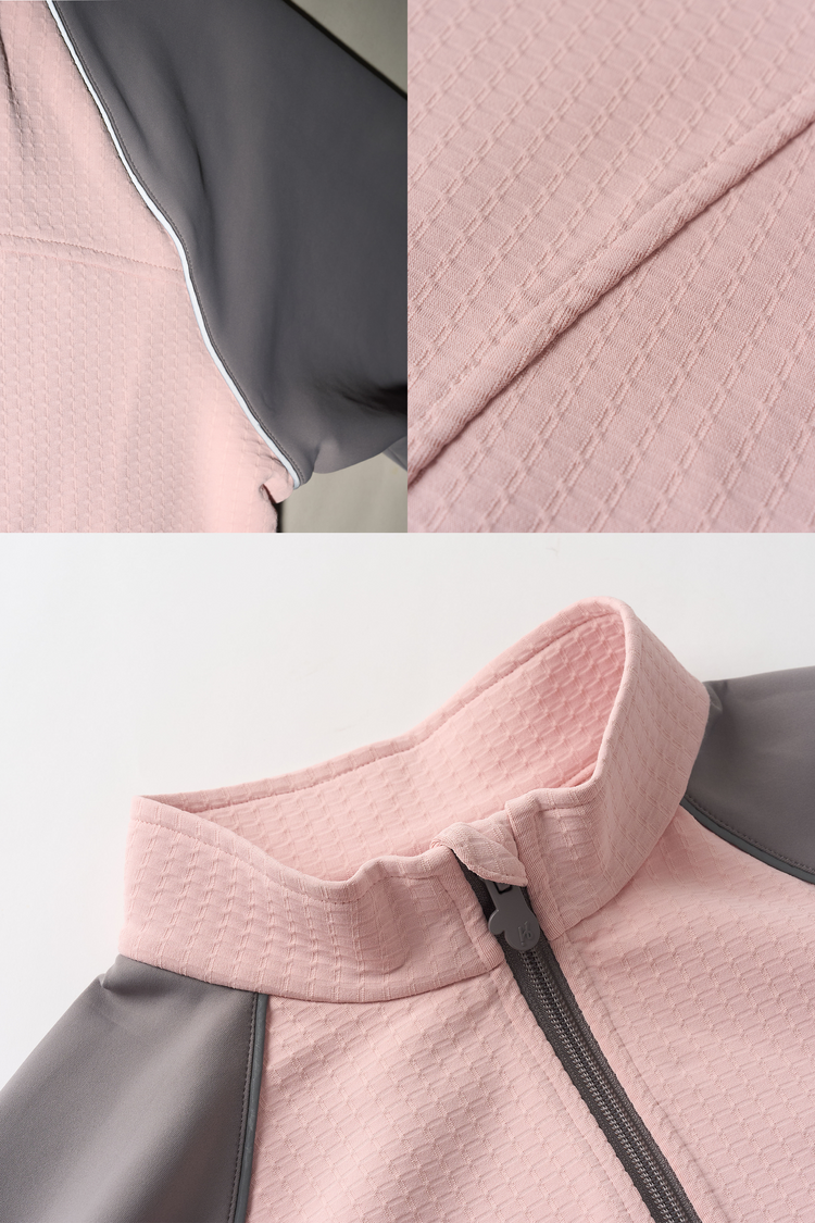 Grid-Fleece Windproof Jacket - Dusty Rose