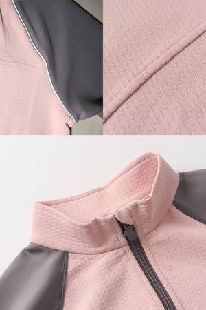 Grid-Fleece Windproof Jacket - Dusty Rose