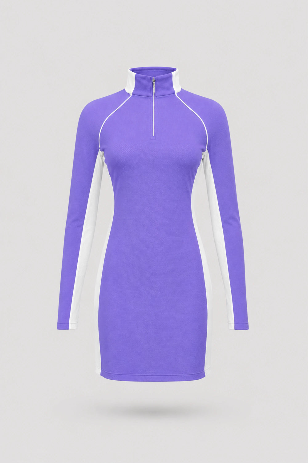The Long Sleeve Zip Golf Dress - Violet