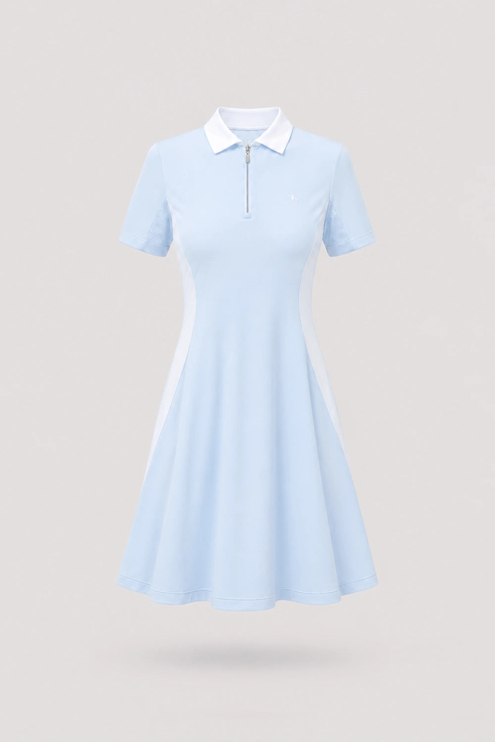 The Contour Zip Polo Golf Dress - Sky Mist