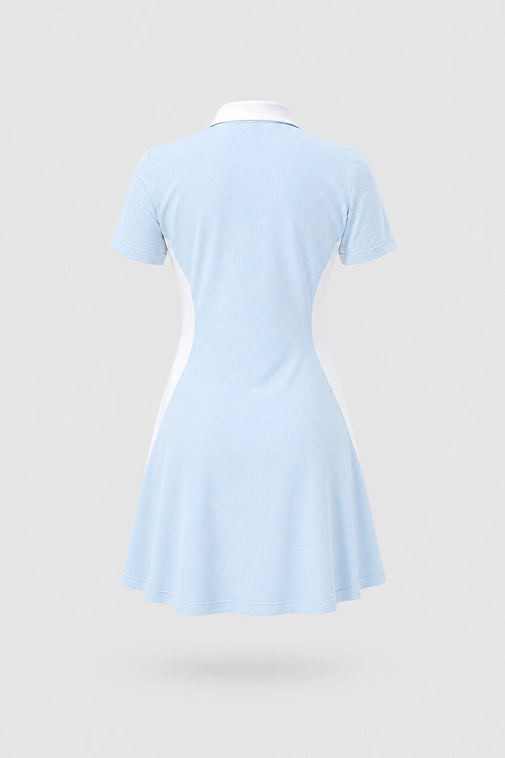 The Contour Zip Polo Golf Dress - Sky Mist