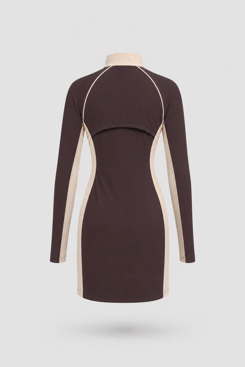 The Long Sleeve Zip Golf Dress - Cocoa