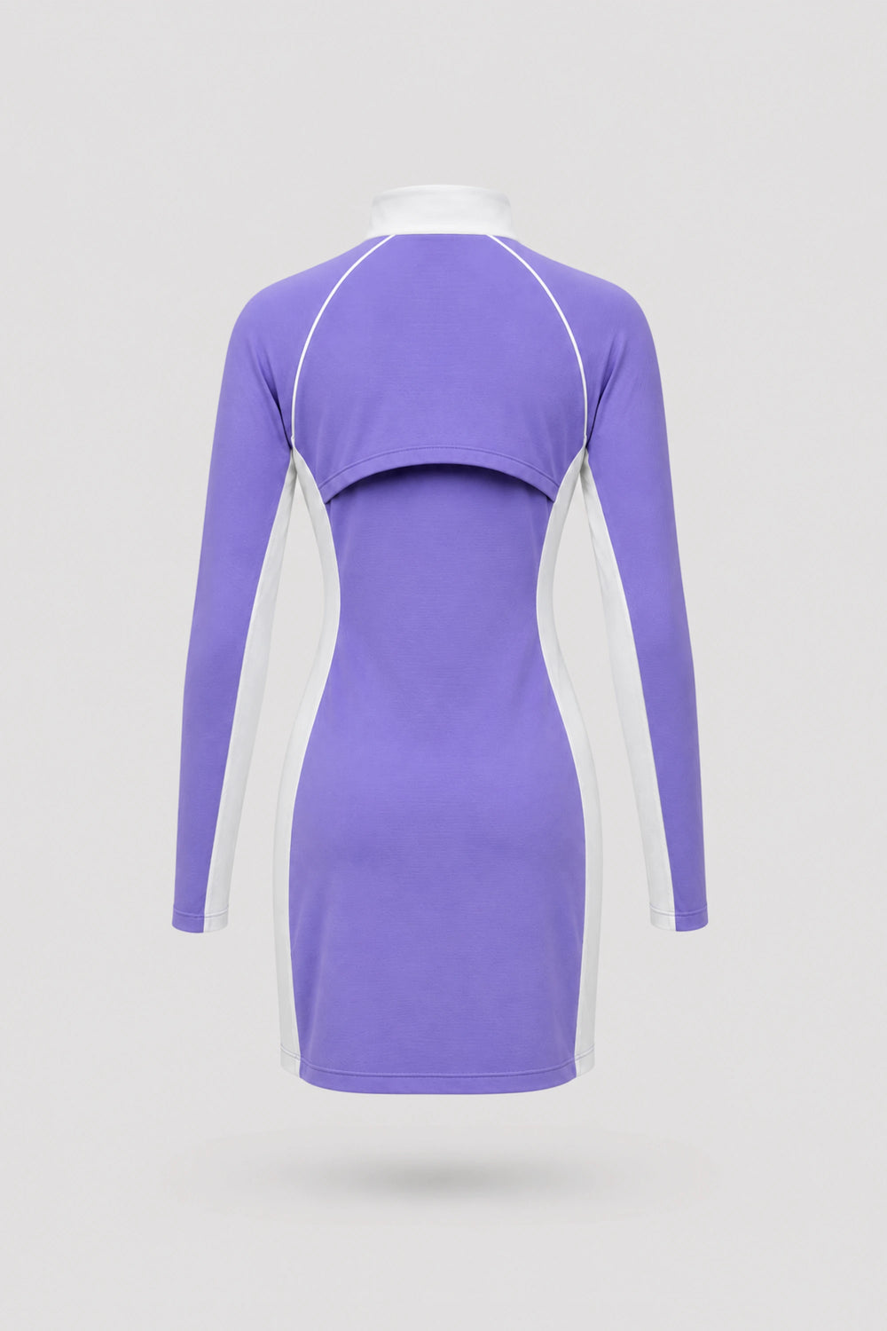 The Long Sleeve Zip Golf Dress - Violet