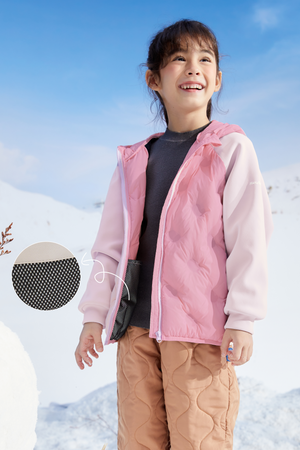 Colorblock Down Jacket - Dusty Rose