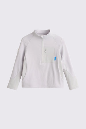Quick-Dry Grid Fleece Pullover - Light Grey
