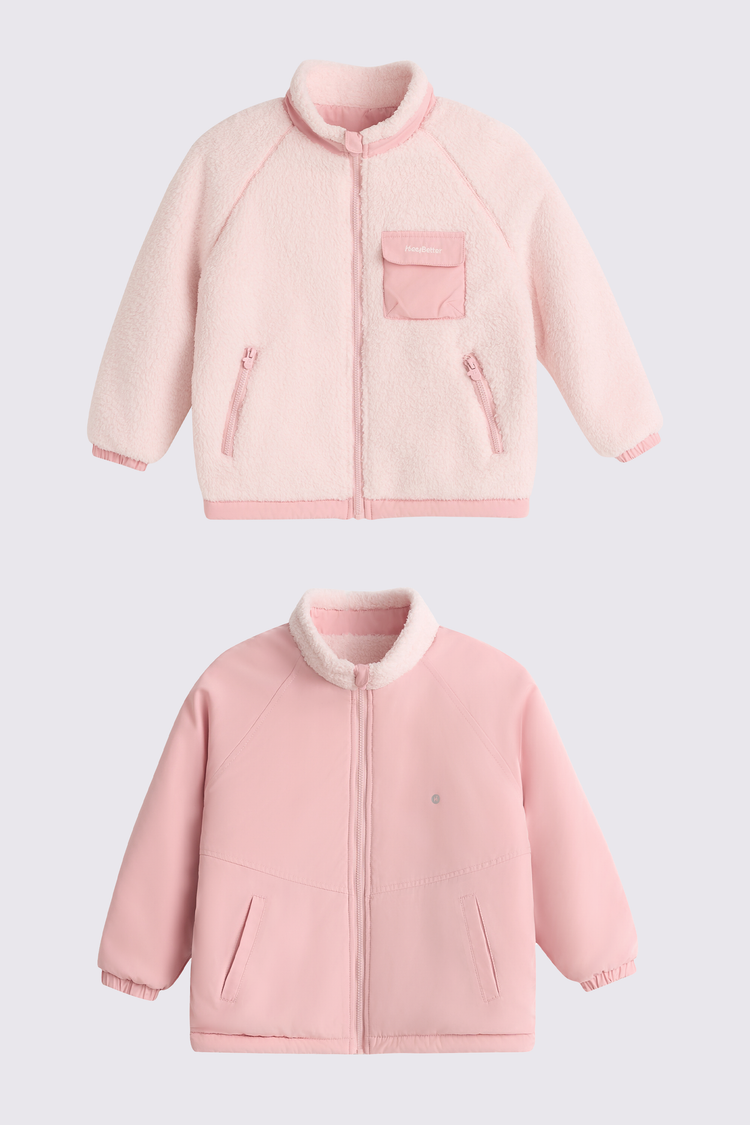 Cozy Reversible Fleece Jacket - Dusty Rose