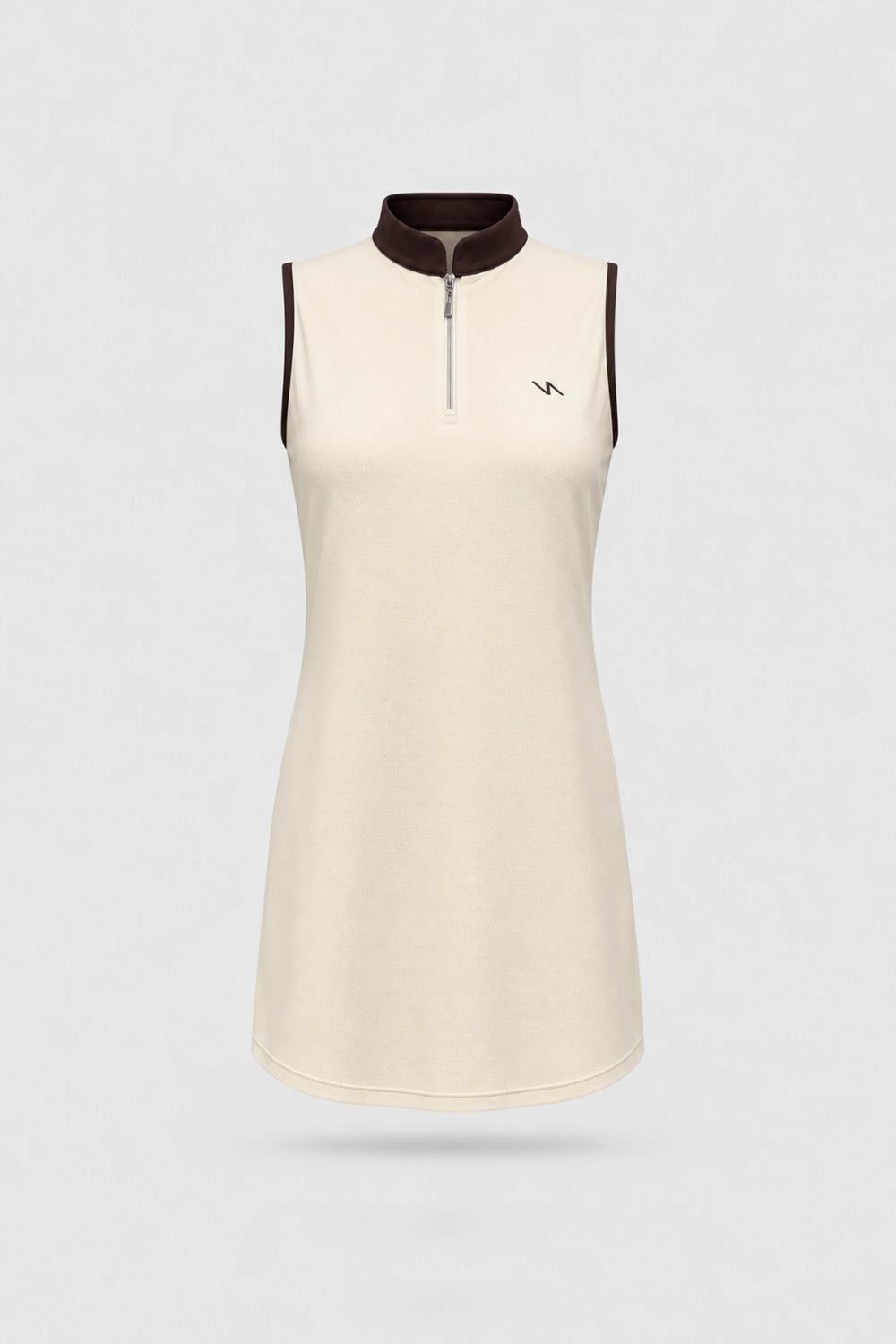 The Sleeveless Zip Golf Dress - Cream