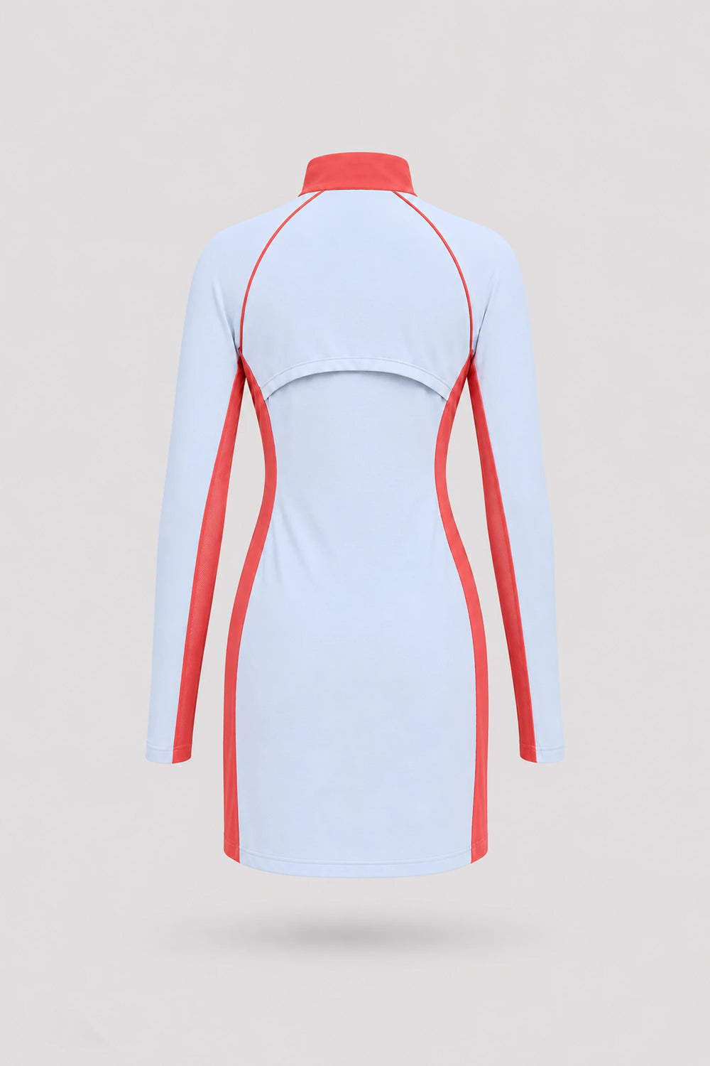 The Long Sleeve Zip Golf Dress - Sky Mist