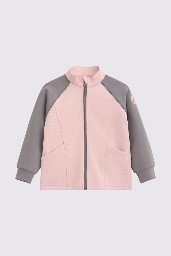 Grid-Fleece Windproof Jacket - Dusty Rose