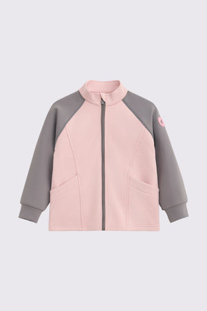 Grid-Fleece Windproof Jacket - Dusty Rose