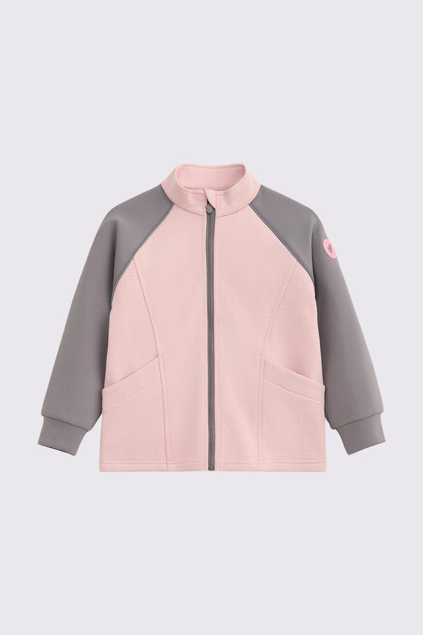 Grid-Fleece Windproof Jacket - Dusty Rose