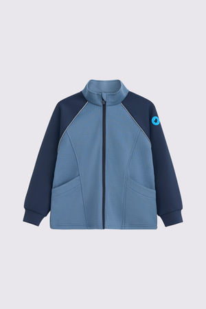 Grid-Fleece Windproof Jacket - Indigo Blue
