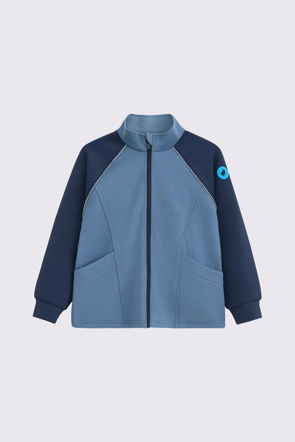 Grid-Fleece Windproof Jacket - Indigo Blue