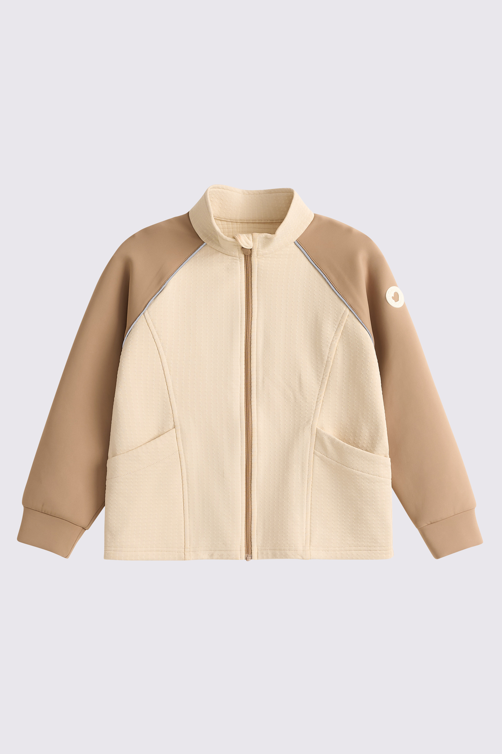 Grid-Fleece Windproof Jacket - Sandstone