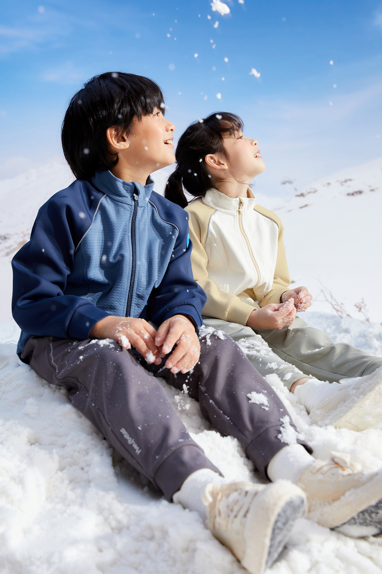 Grid-Fleece Windproof Jacket - Indigo Blue