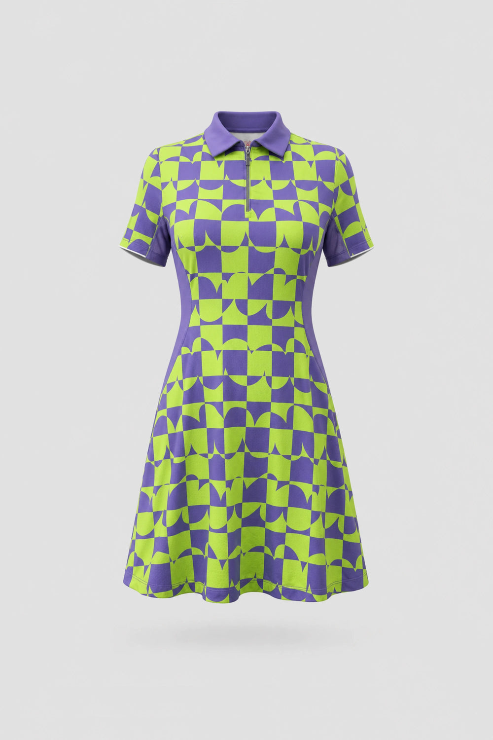 The Contour Zip Polo Golf Dress - Paradox Geo