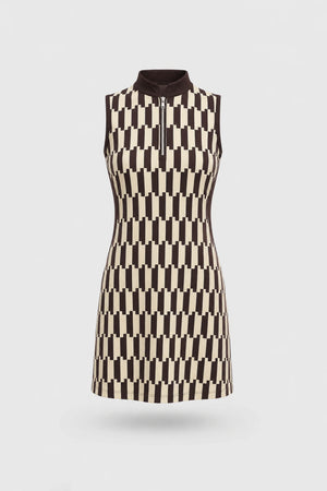The Sleeveless Zip Golf Dress - Verona Print