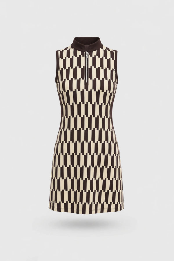 The Sleeveless Zip Golf Dress - Verona Print