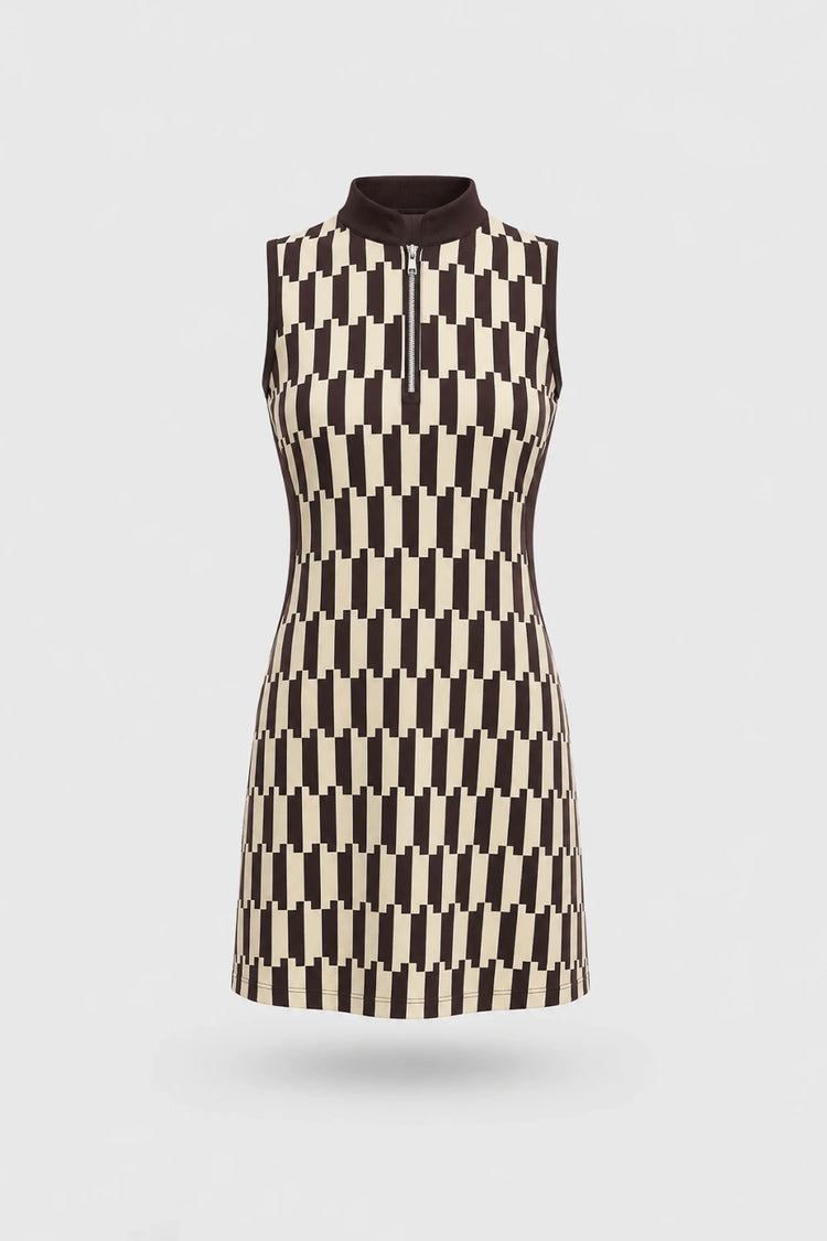 The Sleeveless Zip Golf Dress - Verona Print