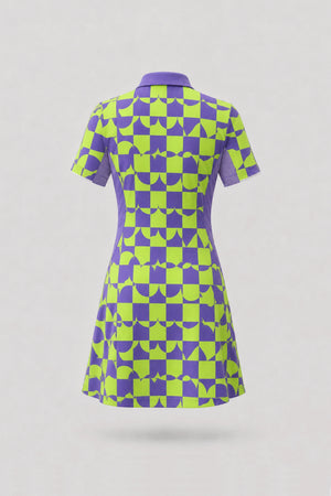 The Contour Zip Polo Golf Dress - Paradox Geo