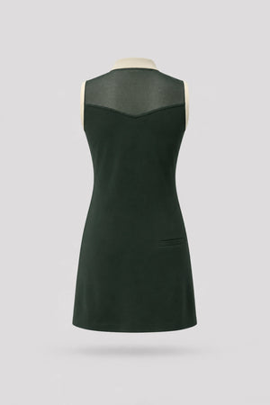 The Sleeveless Zip Golf Dress - Evergreen