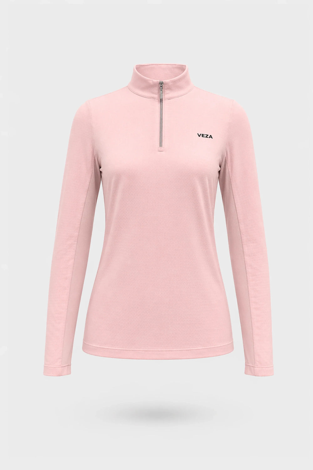 The Long Sleeve Zip Neck Golf Top - Pink