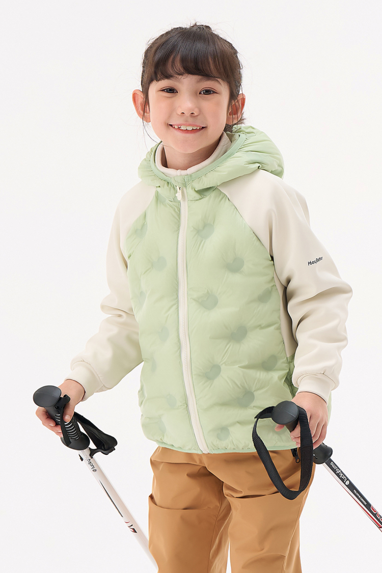 Colorblock Down Jacket - Sage Green