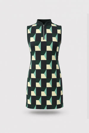The Sleeveless Zip Golf Dress - Club Geo