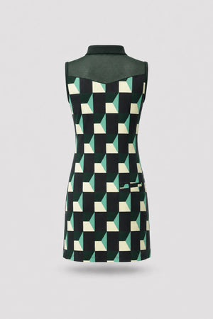 The Sleeveless Zip Golf Dress - Club Geo