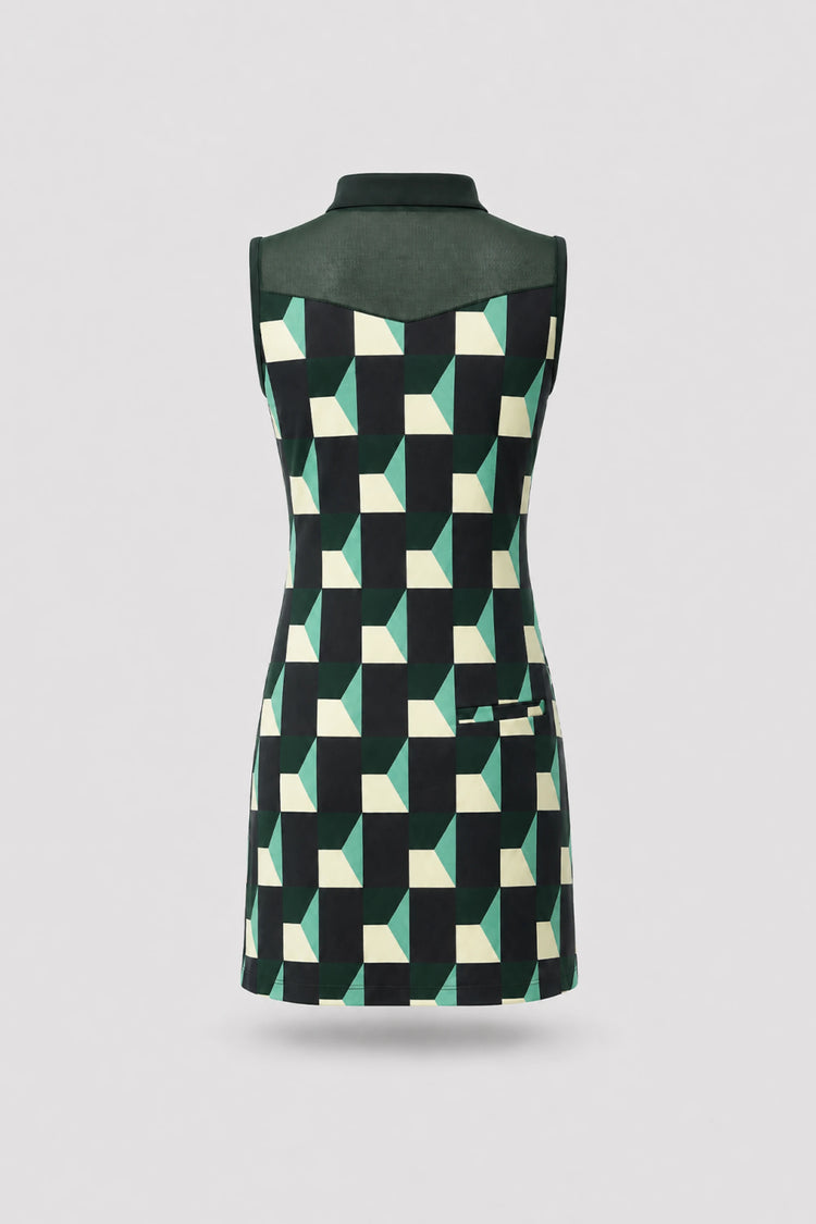 The Sleeveless Zip Golf Dress - Club Geo