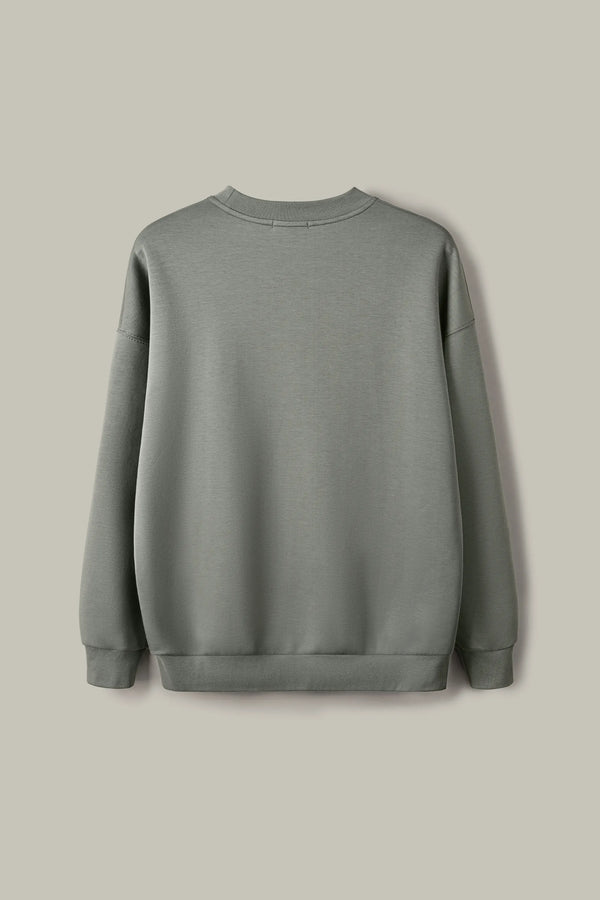 The Oversized Crewneck - Sage Grey