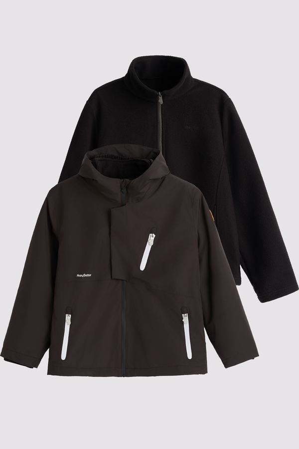 Two-Piece Convertible Jacket - Charcoal