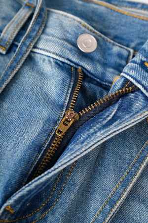 Drawstring Wide-Leg Denim – Soft Indigo
