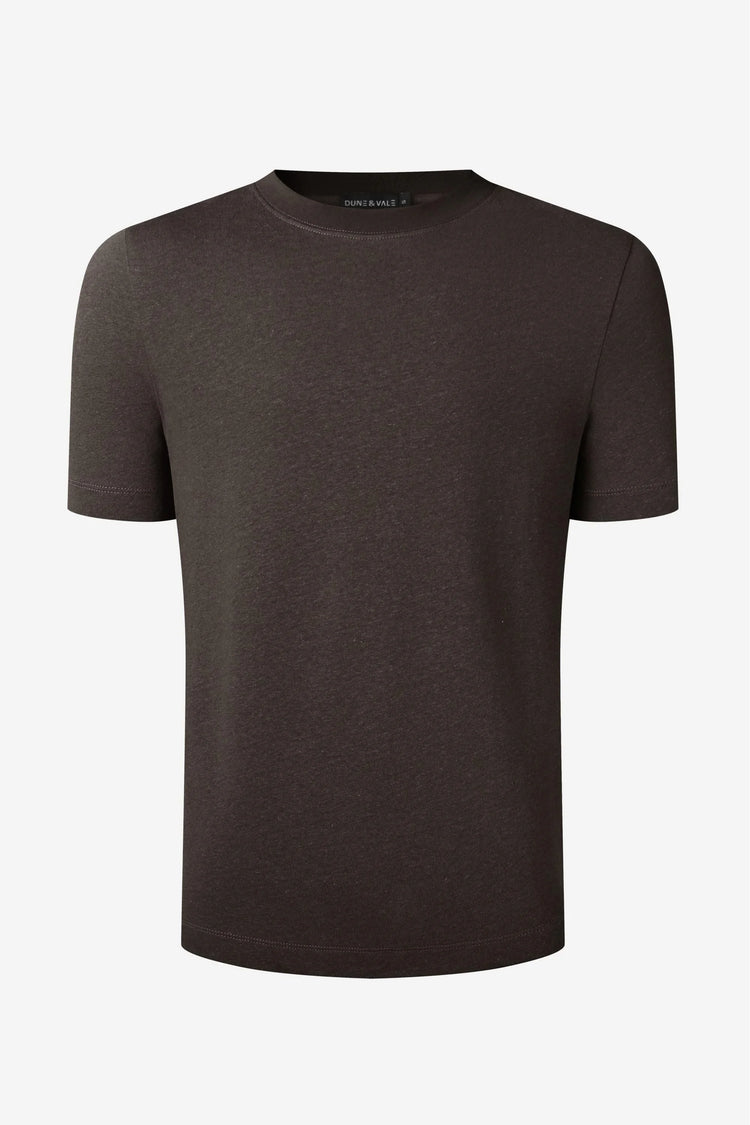 Men’s Cotton Linen Crewneck Tee - Espresso