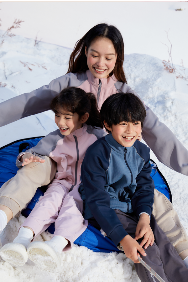 Grid-Fleece Windproof Jacket - Indigo Blue