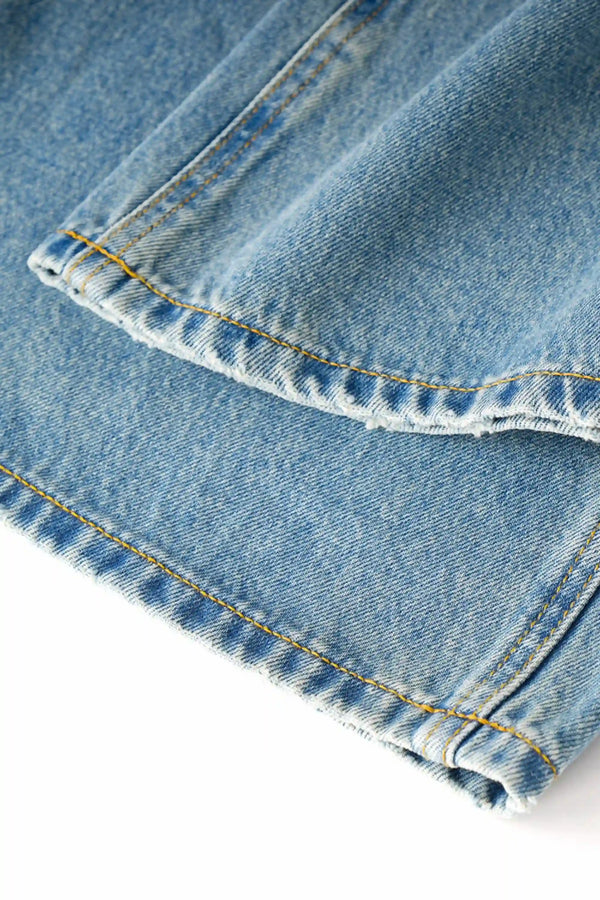Drawstring Wide-Leg Denim – Soft Indigo