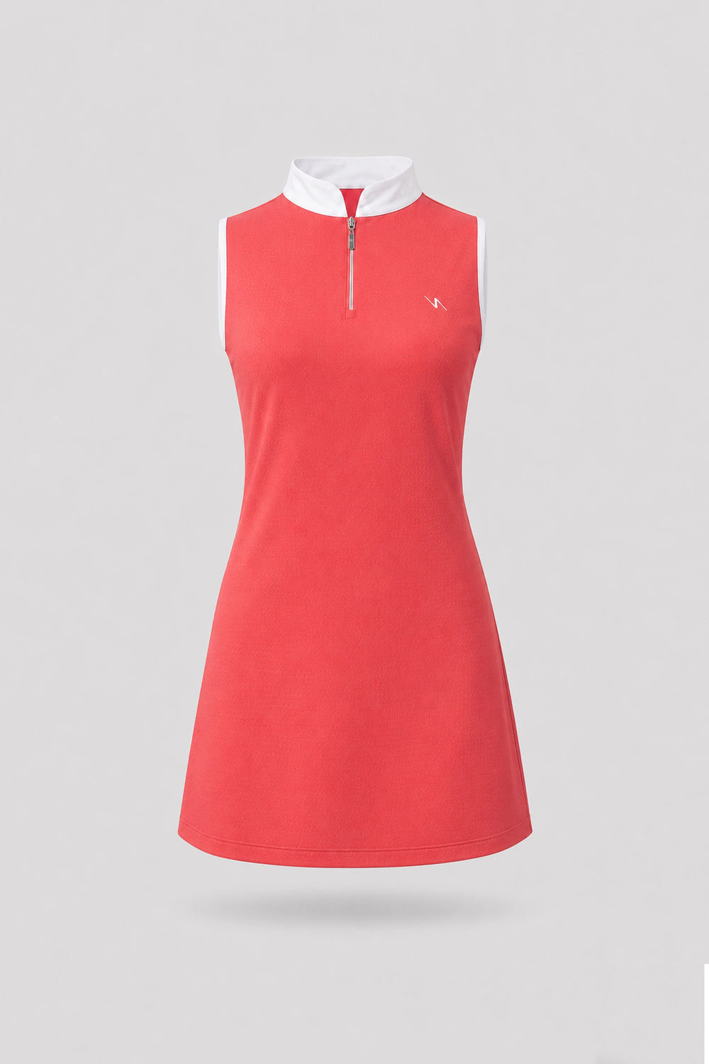 The Sleeveless Zip Golf Dress - Coral Red