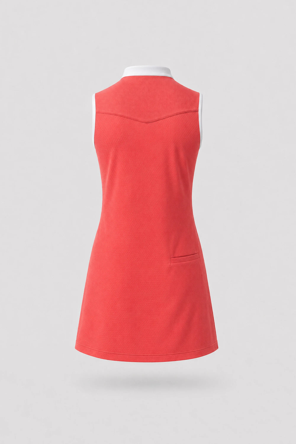 The Sleeveless Zip Golf Dress - Coral Red