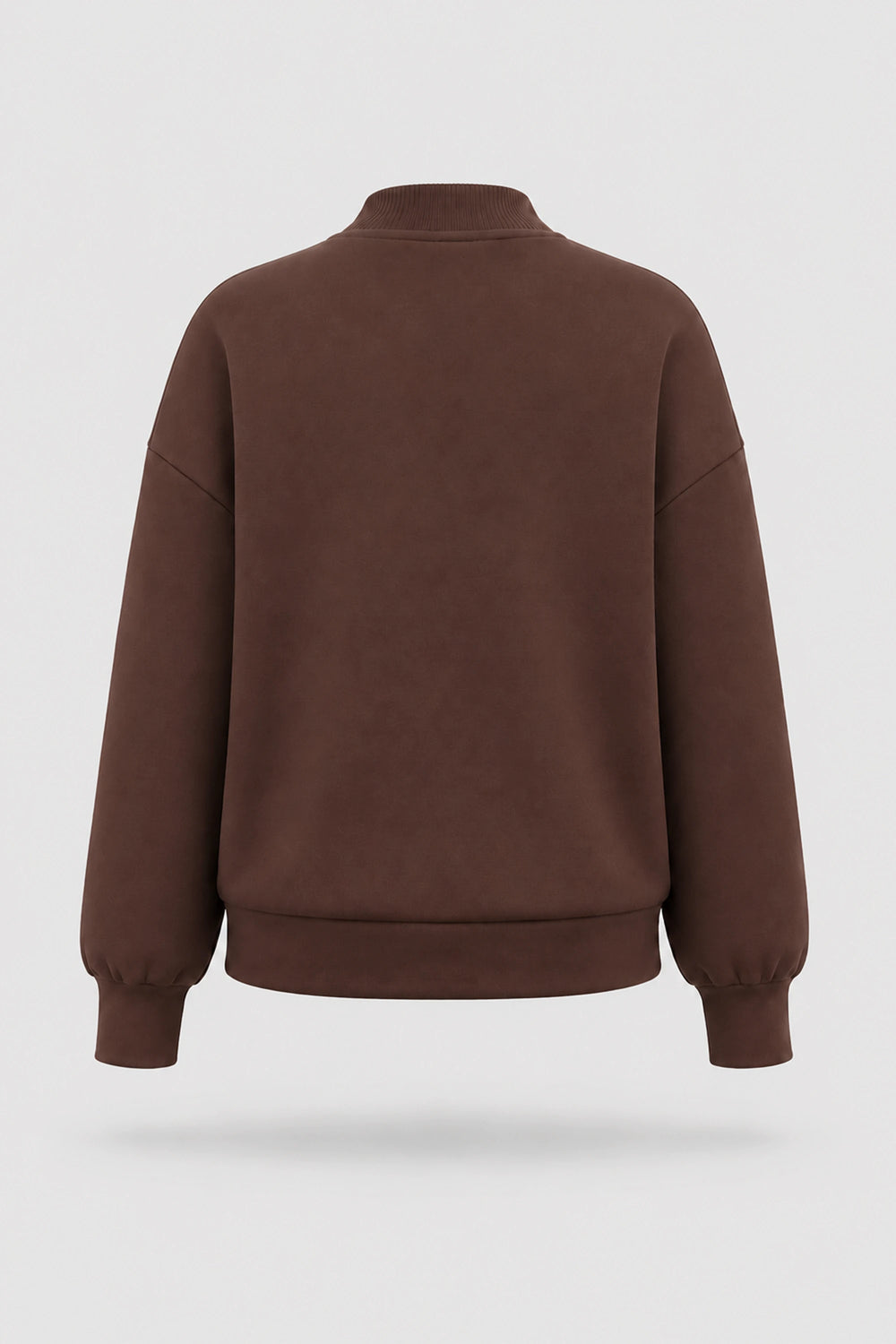 Mock Neck Henley Sweatshirt - Rich Cocoa