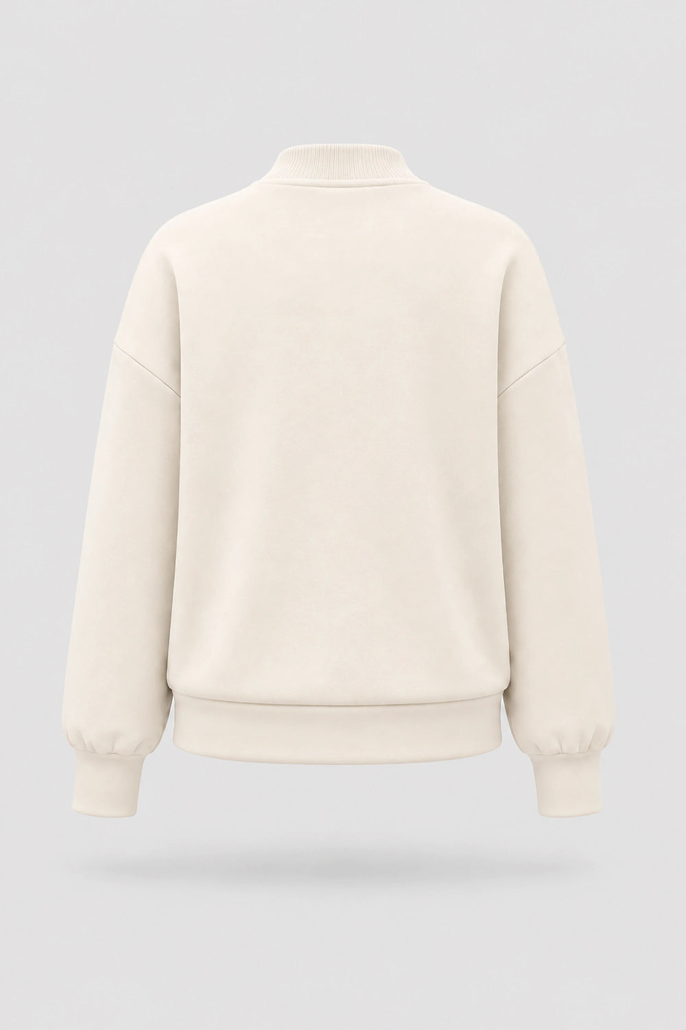 Mock Neck Henley Sweatshirt - Ivory