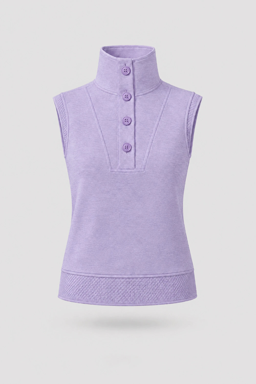 Mock Neck Polo Top - Lavender