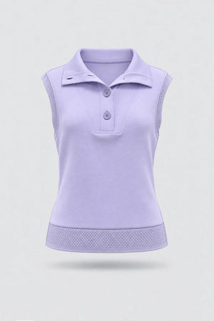 Convertible Collar Golf Vest - Lavender