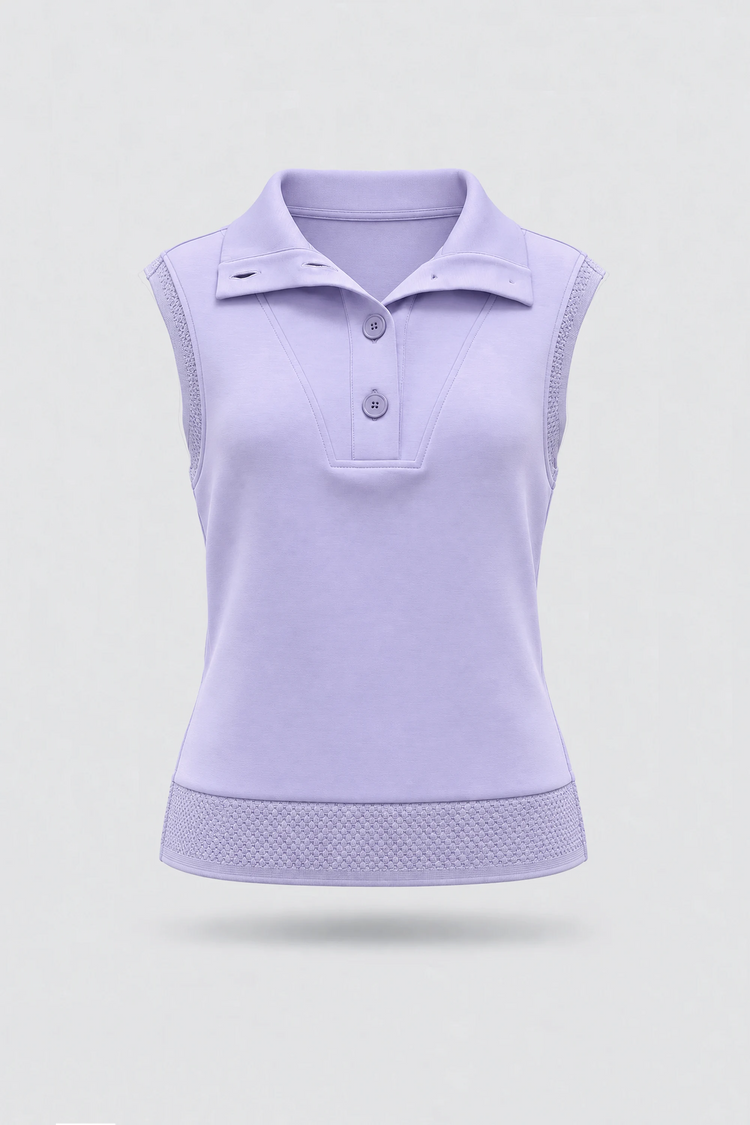 Convertible Collar Golf Vest - Lavender