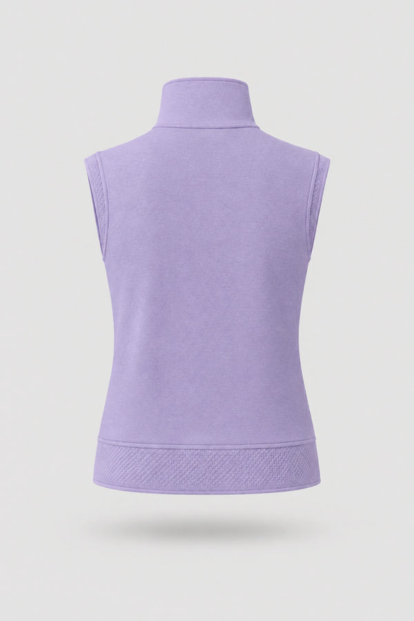 Mock Neck Polo Top - Lavender