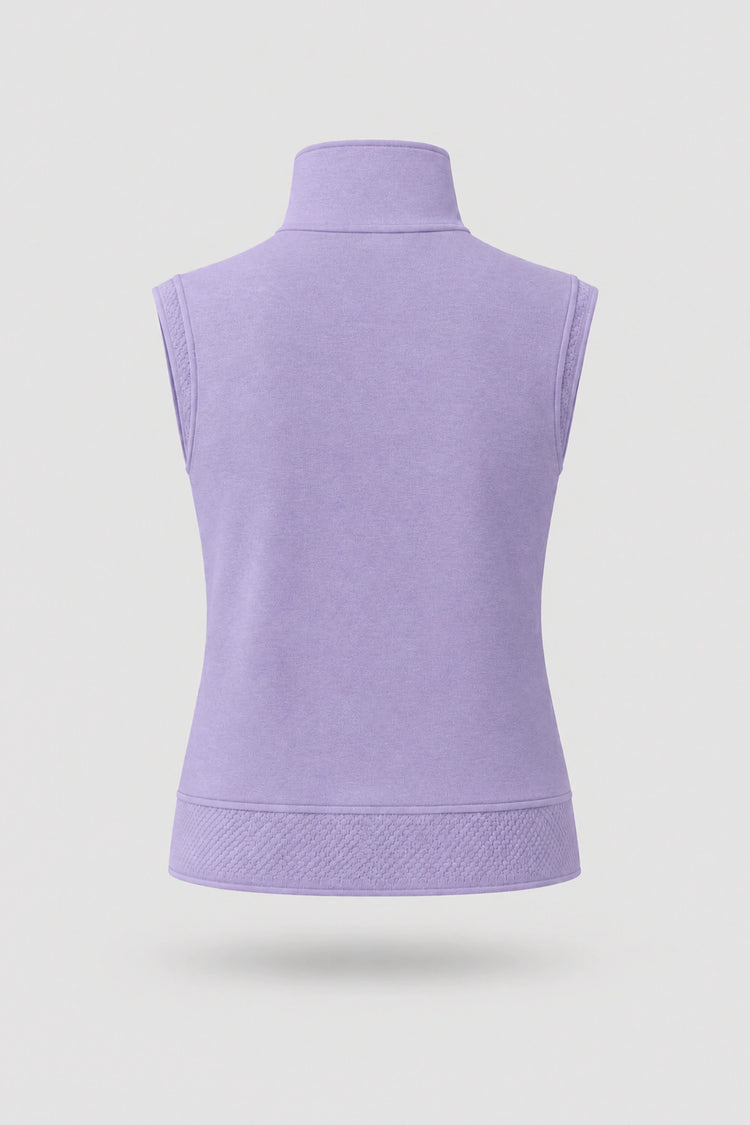 Mock Neck Polo Top - Lavender