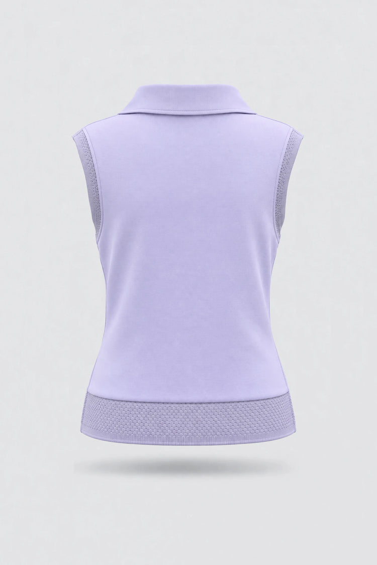 Convertible Collar Golf Vest - Lavender